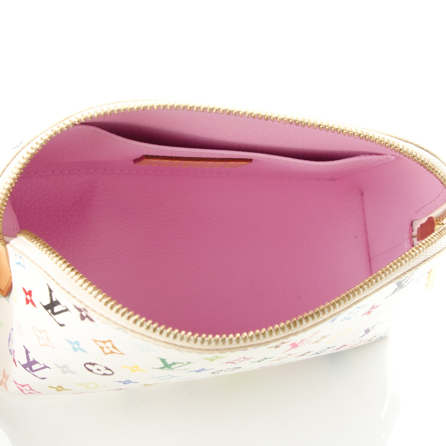 Louis Vuitton Monogram Multicolor Cosmetic Pouch White Litchi 5 of 6