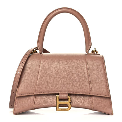 Balenciaga Grained Calfskin Small Hourglass Top Handle Bag Nude Beige 1 of 10