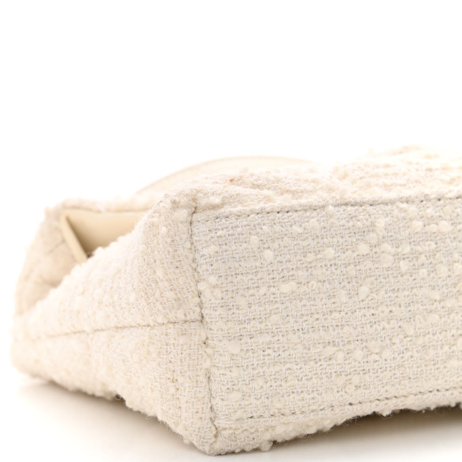 Saint Laurent Boucle Tweed Quilted Toy Loulou Puffer Monogram Chain Satchel Crema Soft 10 of 11