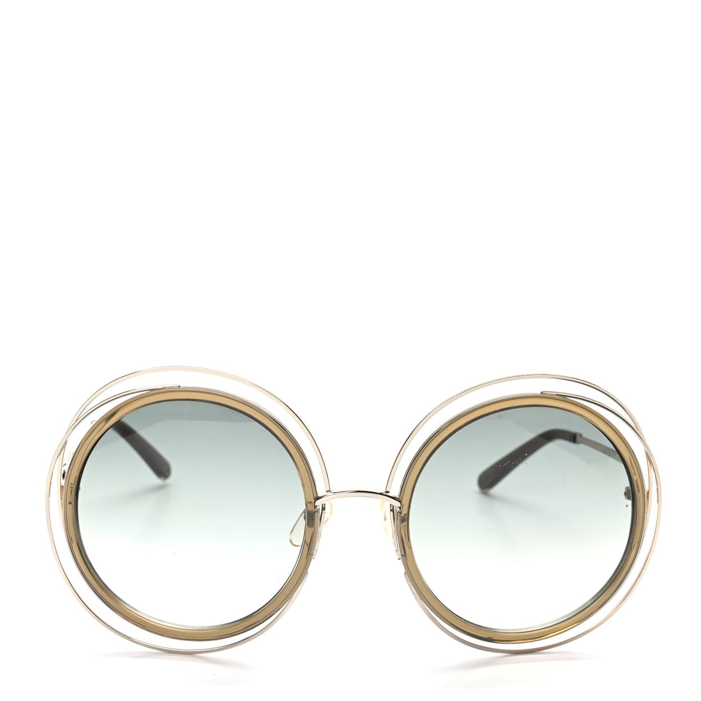 Oversized Round Carlina Sunglasses CE120S Gold Khaki