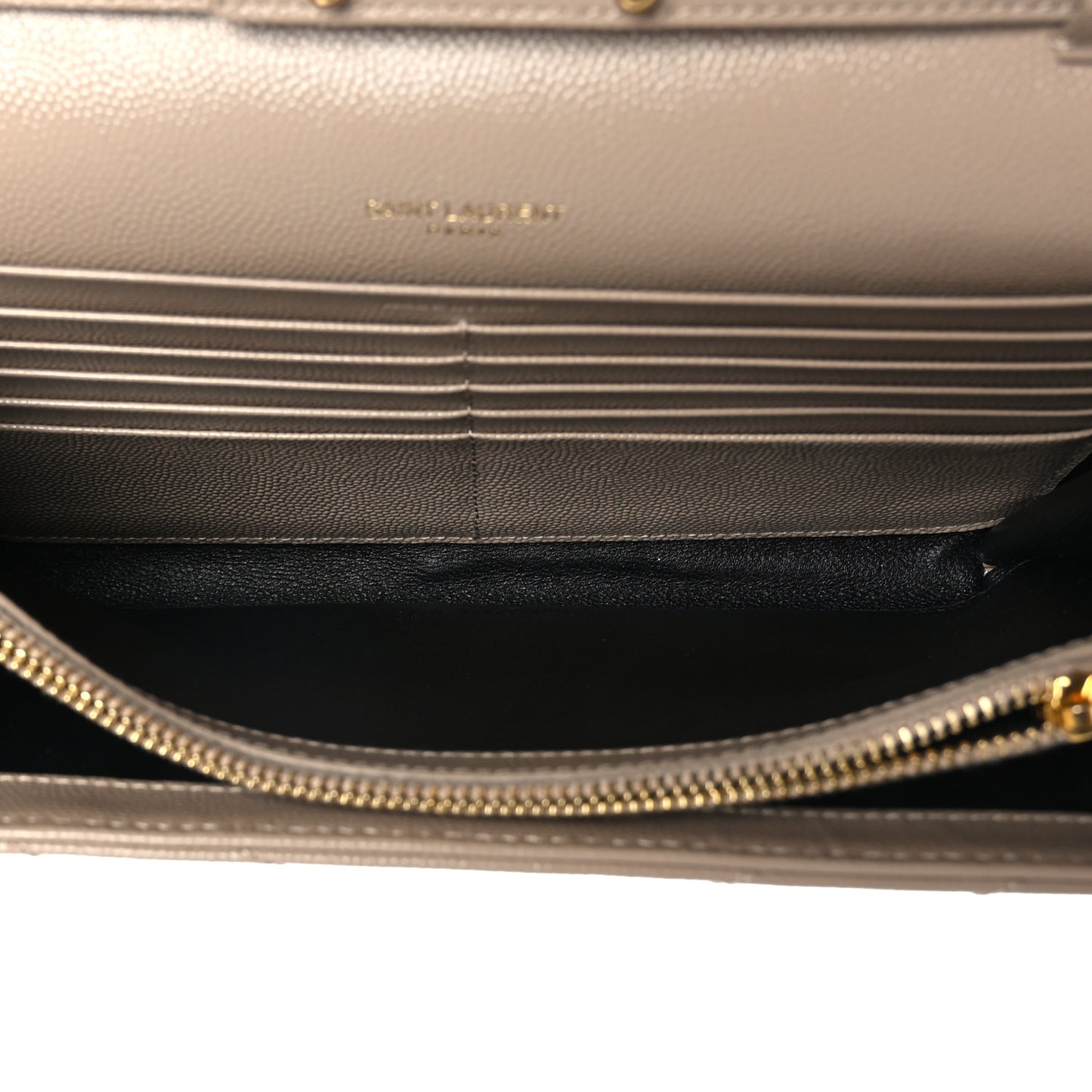 Grain De Poudre Matelasse Chevron Monogram Chain Wallet Nude Powder