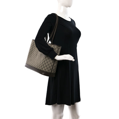 Gucci GG Supreme Monogram Textured Calfskin Medium Ophidia Shoulder Tote Bag Beige Ebony New Acero 2 of 9