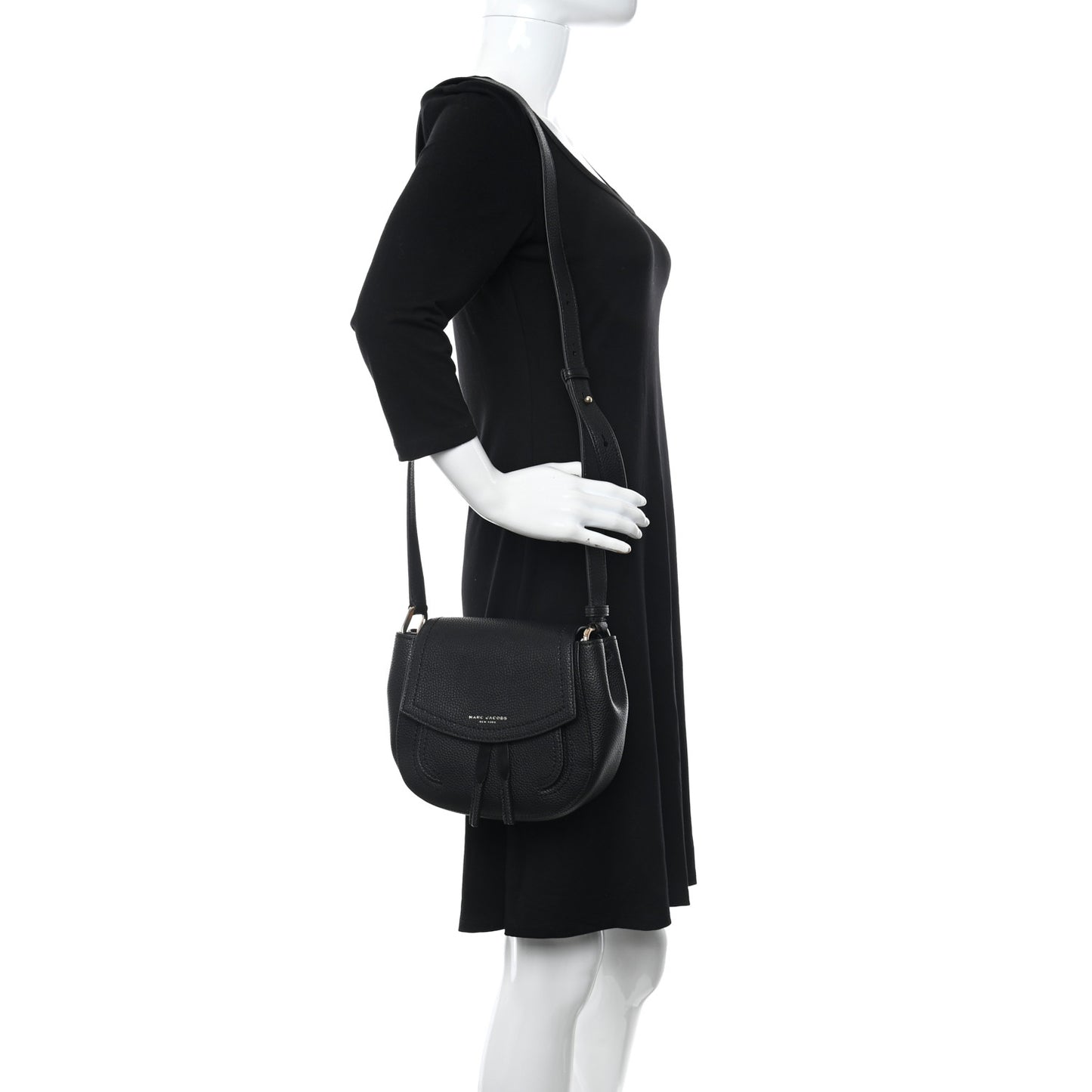 Pebbled Calfskin Maverick Saddle Bag Black