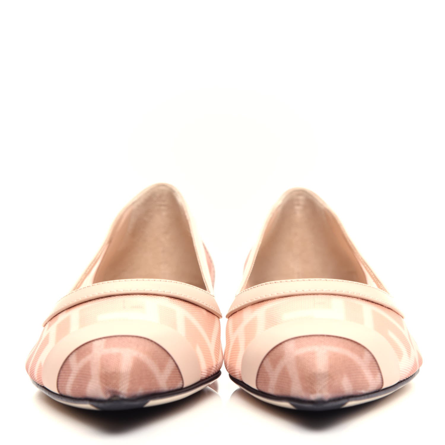 Fendi Mesh FF Skimmer Ballerina Flats 35 Rose Nude 2 of 10