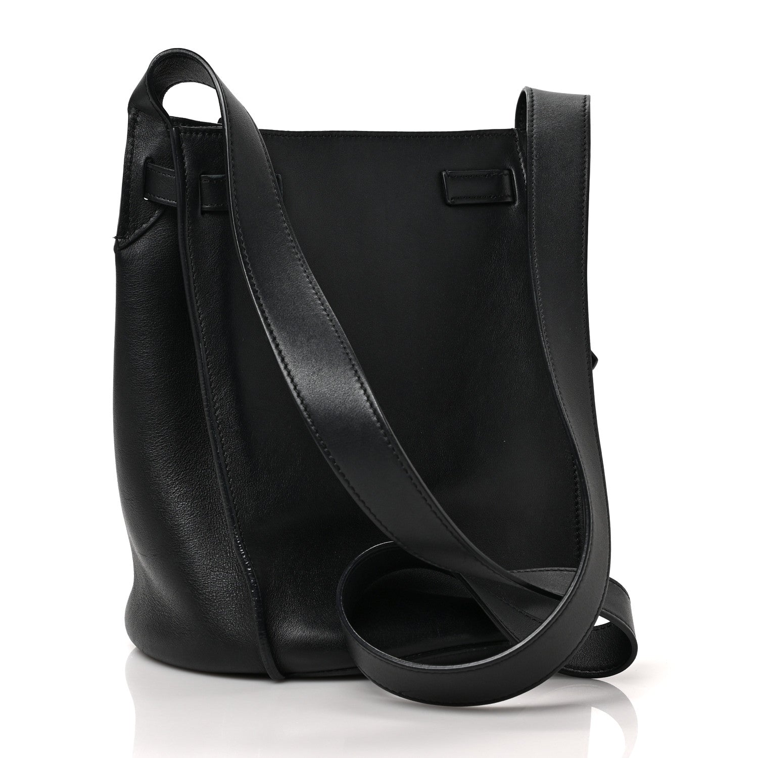 Celine Supple Grained Calfskin Long Strap Big Bag Bucket Black 3 of 10