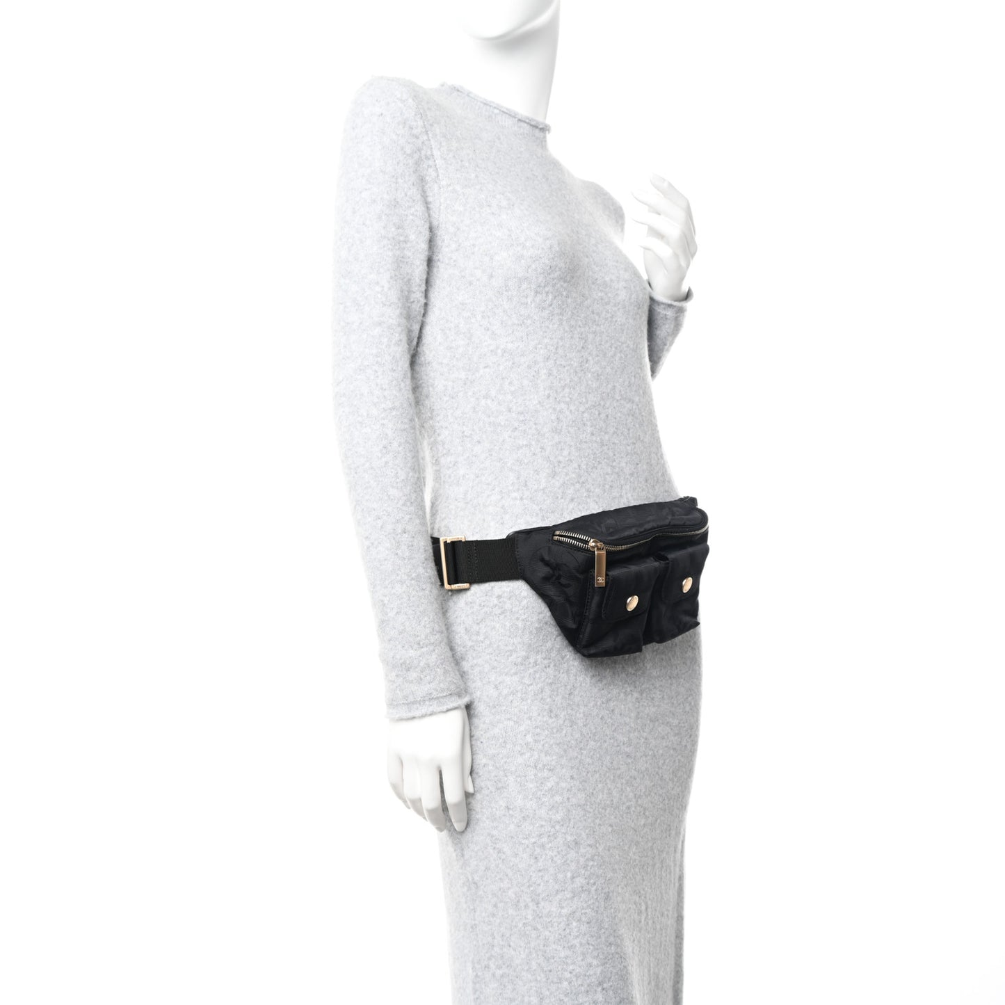 Nylon Travel Belt Bag Black
