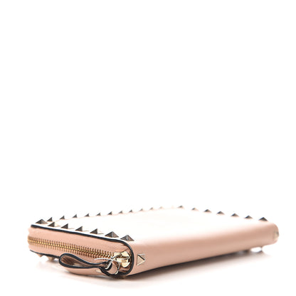 Valentino Garavani Calfskin Rockstud Zip Around Wallet Skin Sorbet 3 of 5