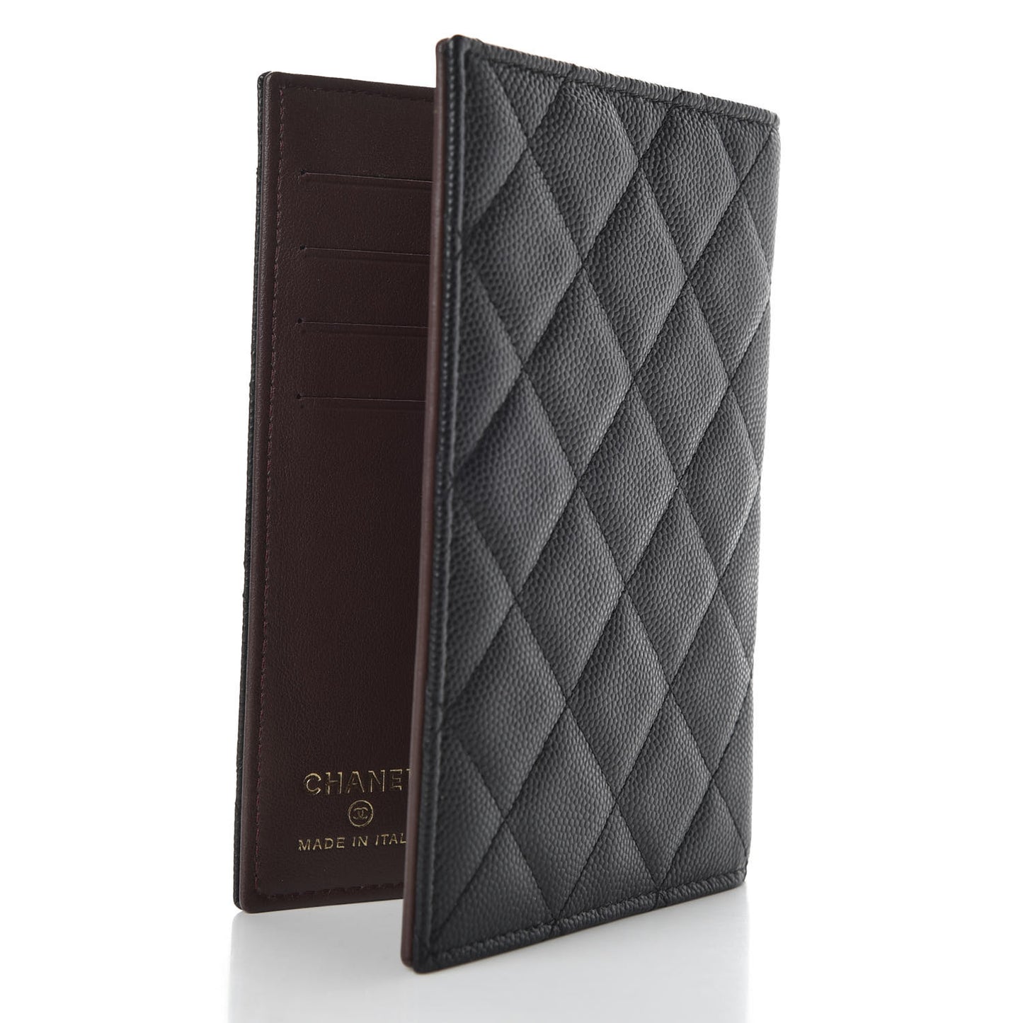 Caviar Quilted Passport Holder Black