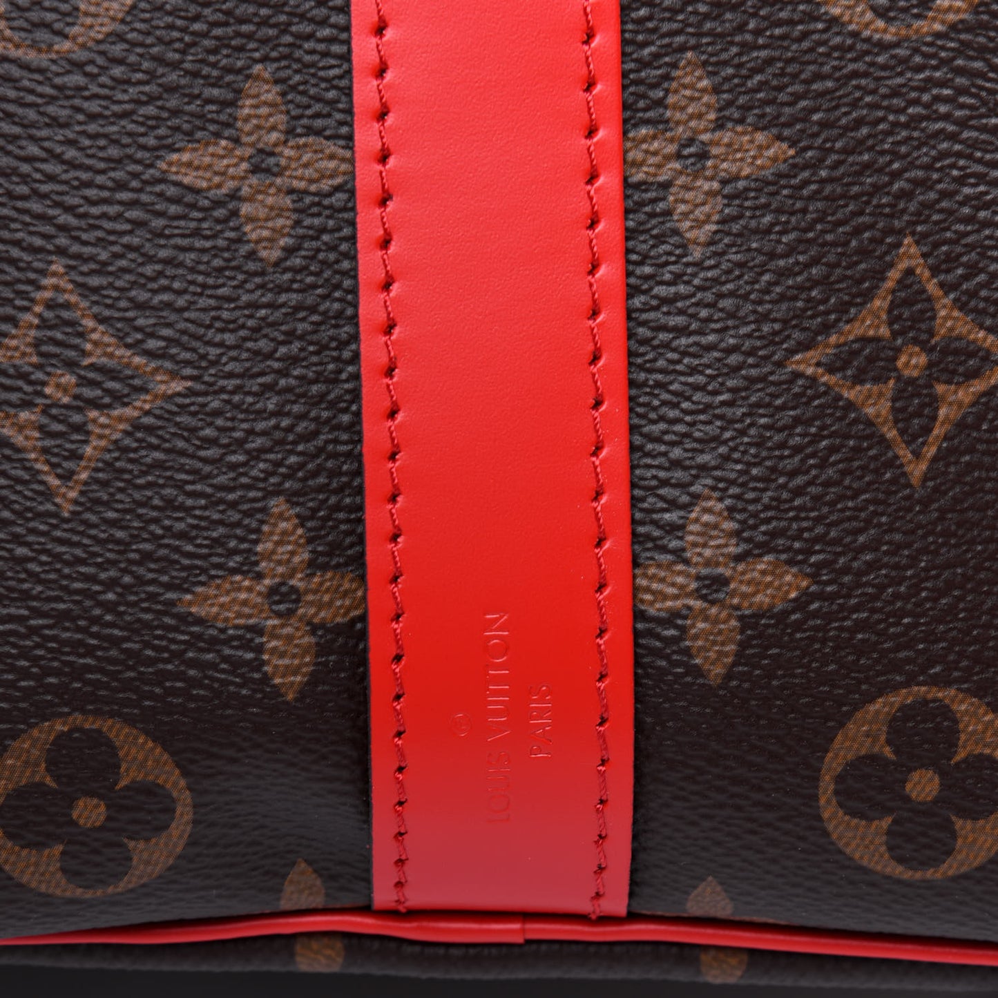 Calfskin Monogram Keepall Bandouliere 50 Coquelicot