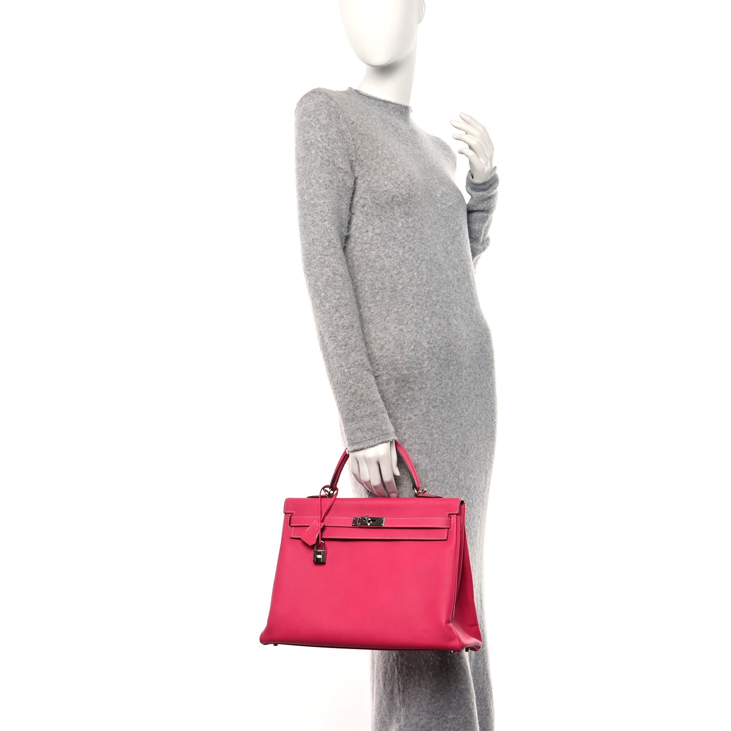 Hermes Epsom Candy Kelly Retourne 35 Rose Tyrien Tosca 2 of 14