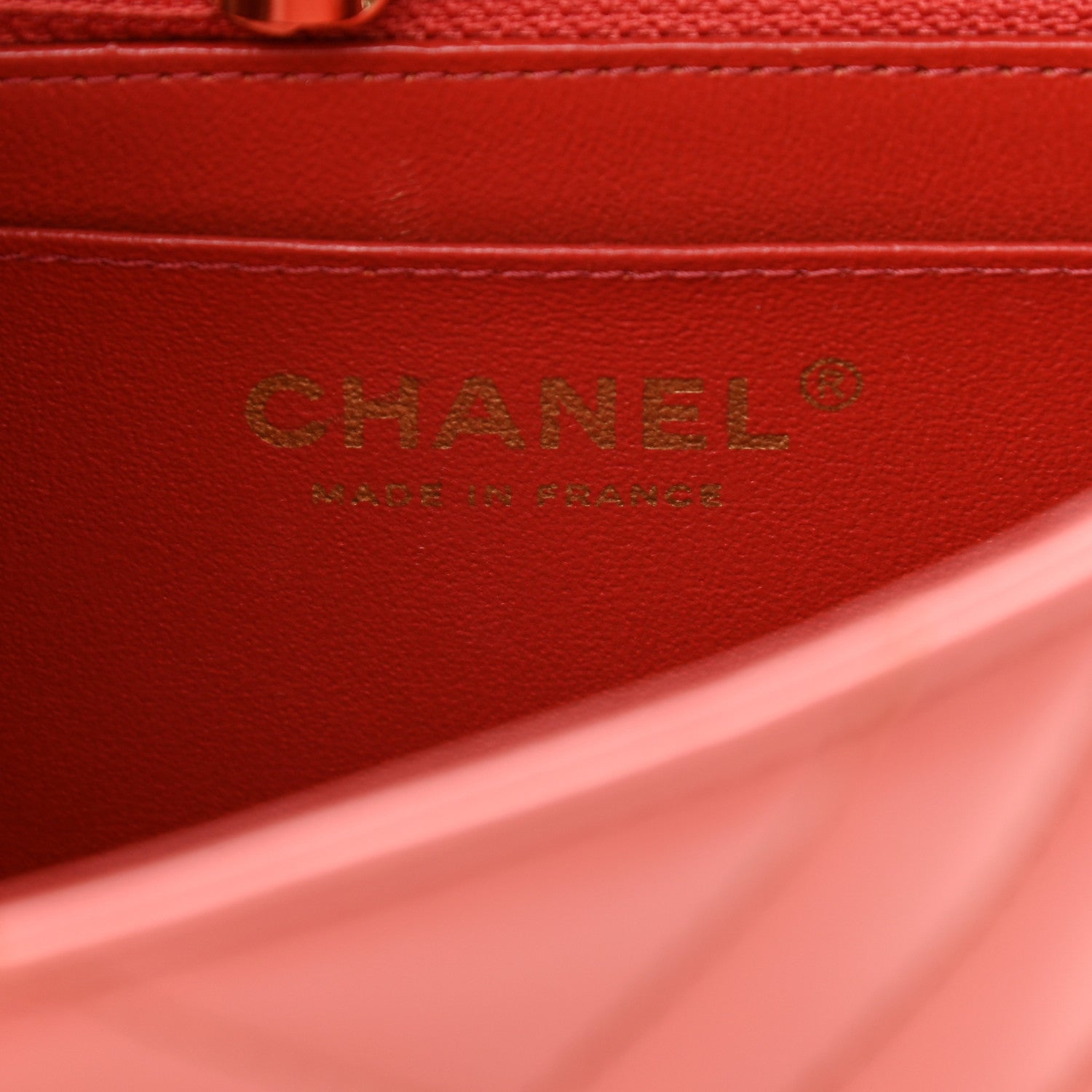 Chanel Lambskin Chevron Quilted Mini Square Flap Rosewood 5 of 9