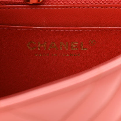 Chanel Lambskin Chevron Quilted Mini Square Flap Rosewood 5 of 9