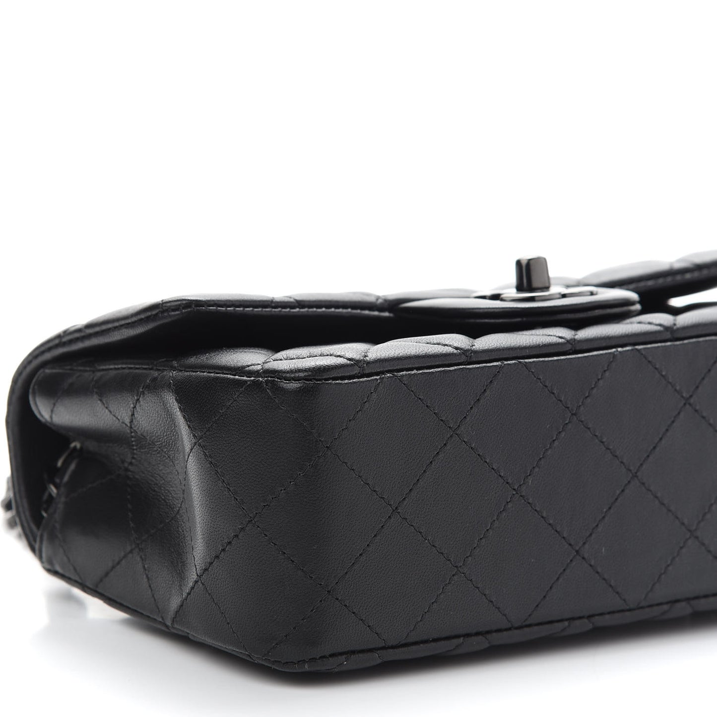 Lambskin Quilted Mini Rectangular Flap So Black