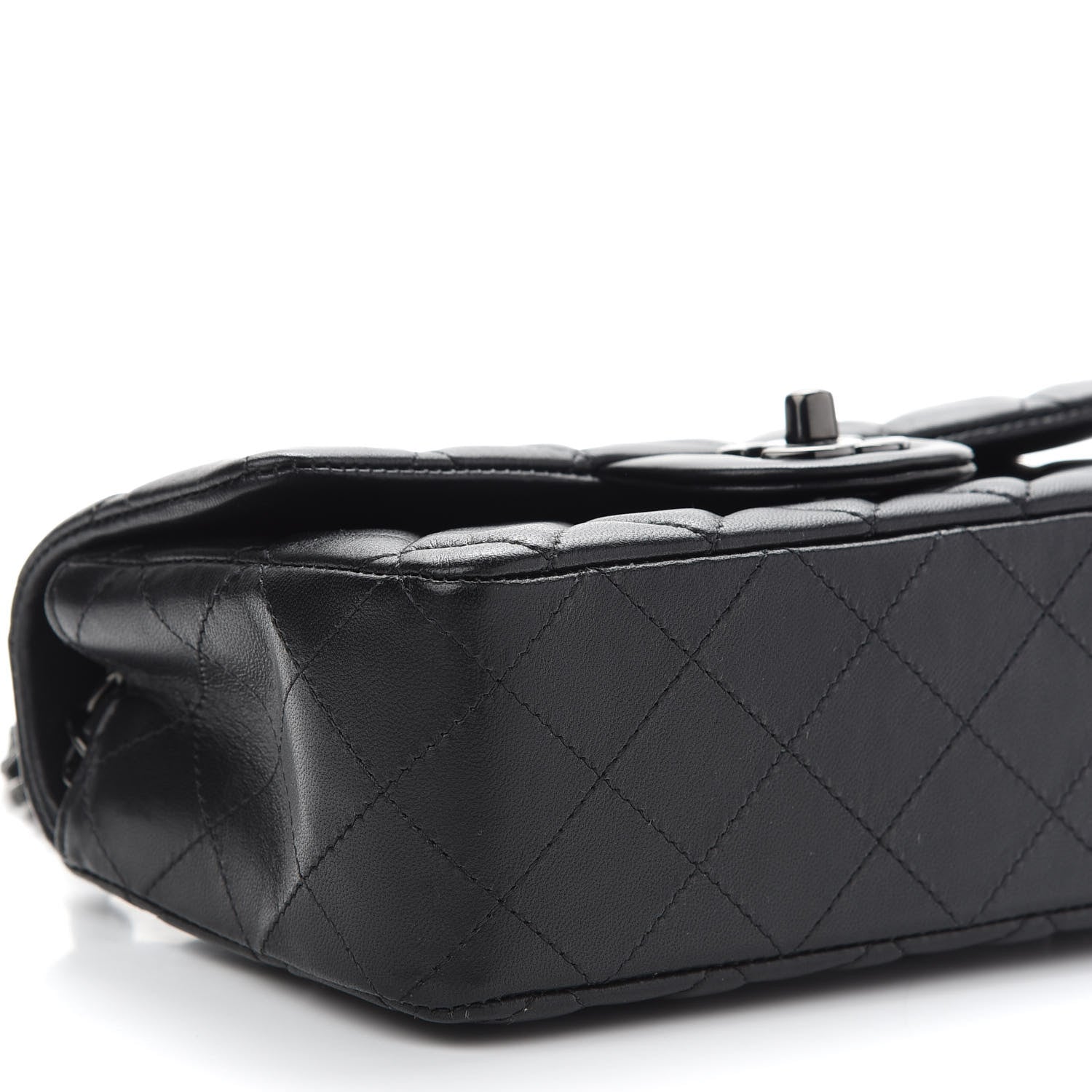 Chanel Lambskin Quilted Mini Rectangular Flap So Black 7 of 8