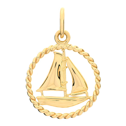 Tiffany 18K Yellow Gold Sailboat Twist Charm 1 of 4