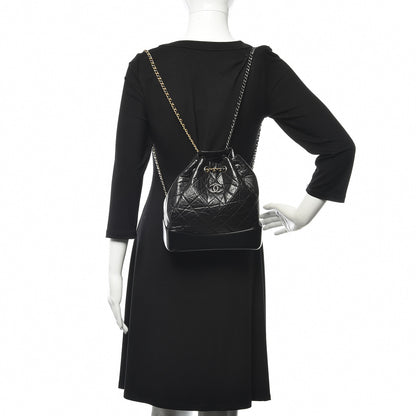 Chanel Aged Calfskin Quilted Small Gabrielle Backpack Black 2 of 12