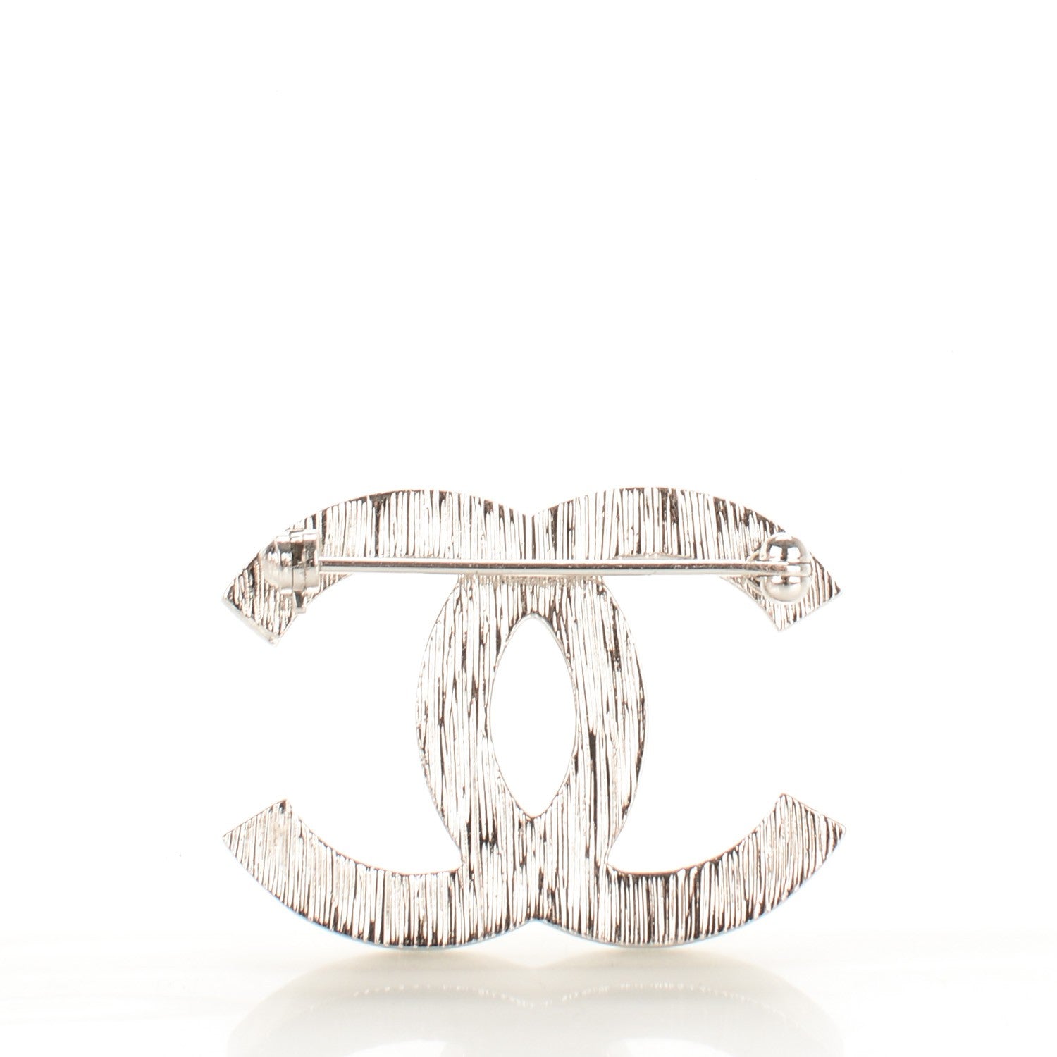 Chanel Crystal CC Brooch Silver 3 of 4