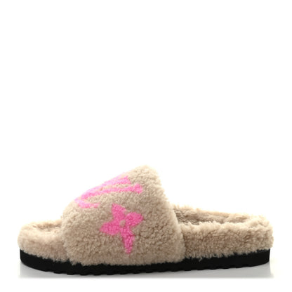 Louis Vuitton Shearling Paseo Flat Comfort Mule 40 Beige 1 of 9