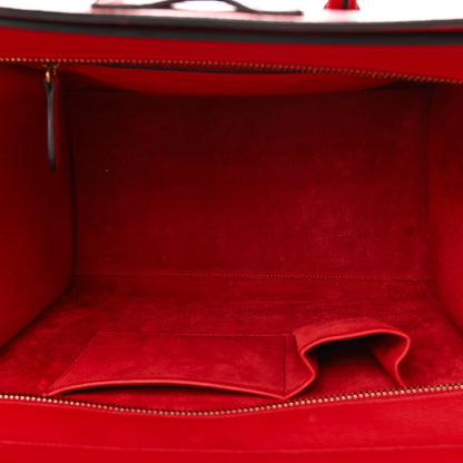 Celine Drummed Calfskin Mini Luggage Coquelicot 5 of 12