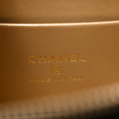 Chanel Lambskin Quilted Pearl Crush Small Vanity Case With Chain Black 6 of 11