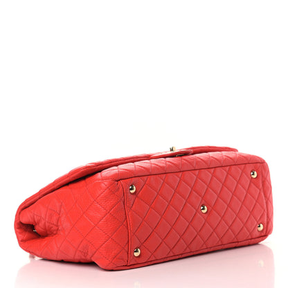 Chanel Calfskin Quilted XXL Travel Flap Bag Red 4 of 9