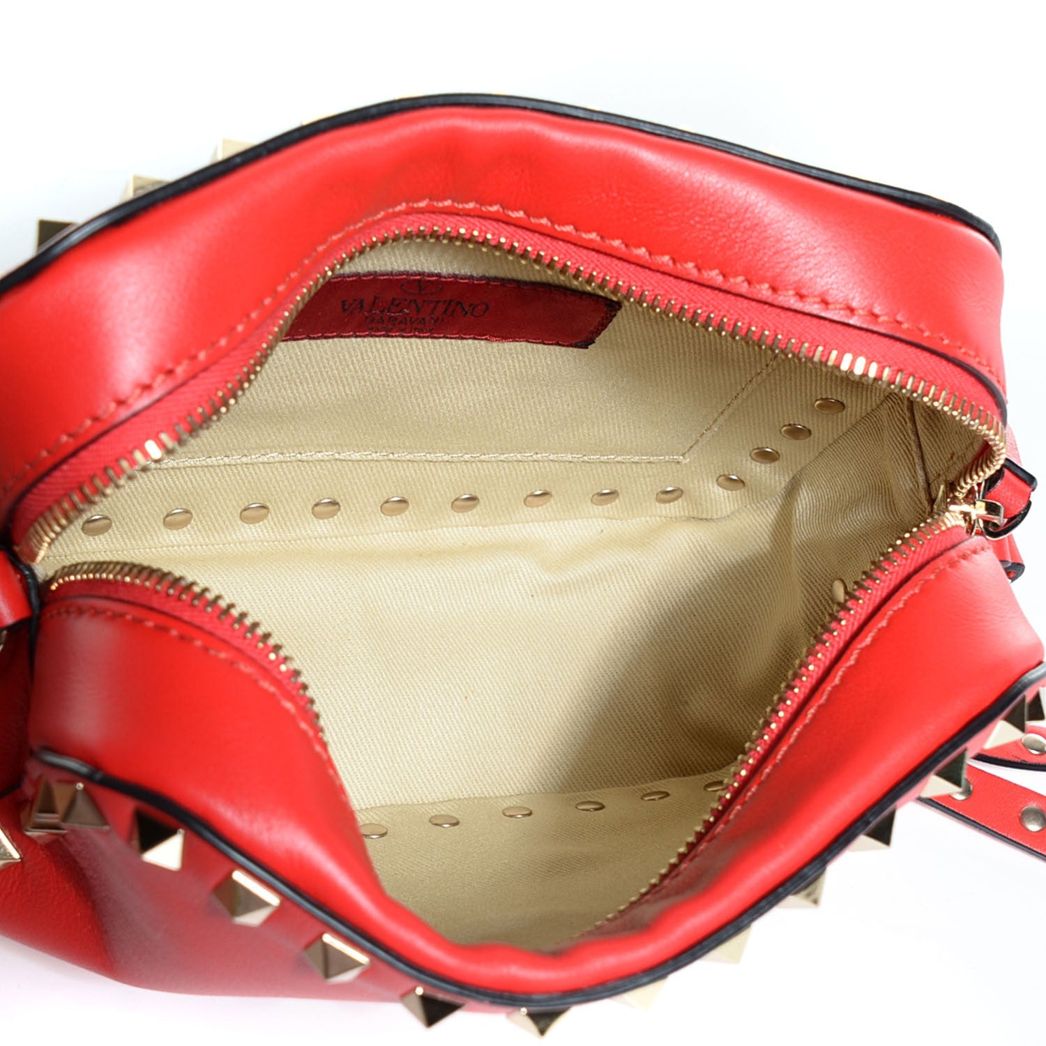 Valentino Garavani Calfskin Mini Rockstud Camera Crossbody Bag English Red 5 of 9