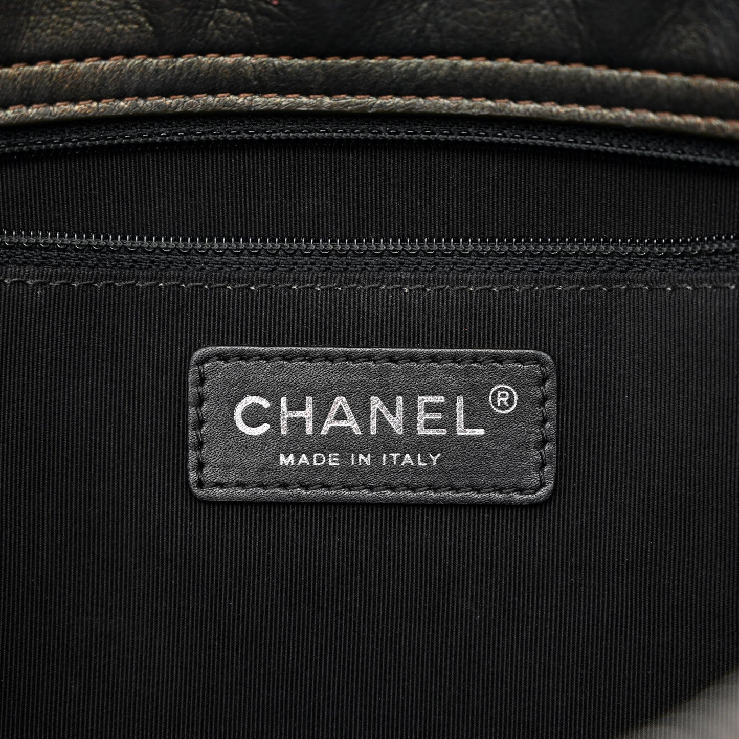 Metallic Goatskin Quilted Medium Rock In Rome Tote Charcoal