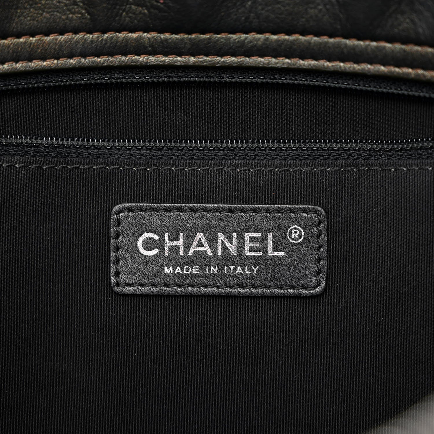 Chanel Metallic Goatskin Quilted Medium Rock In Rome Tote Charcoal 6 of 14