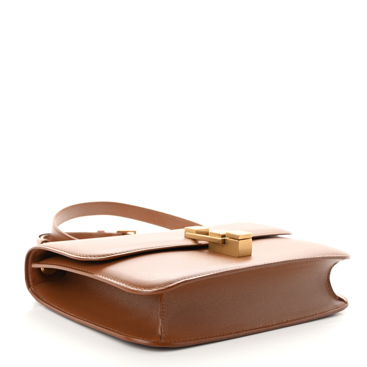 Saint Laurent Smooth Calfskin Carre Satchel Brown 4 of 10