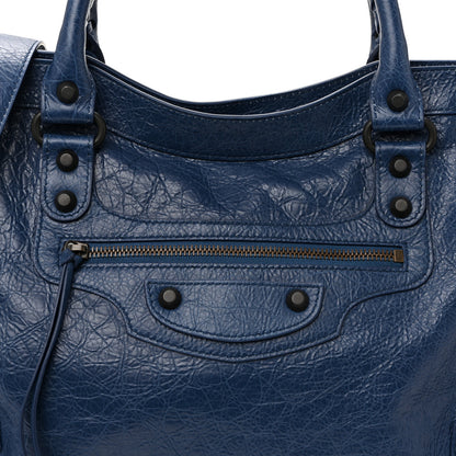 Balenciaga Arena Lambskin Classic Hardware Medium Le City  Mineral Blue 7 of 9