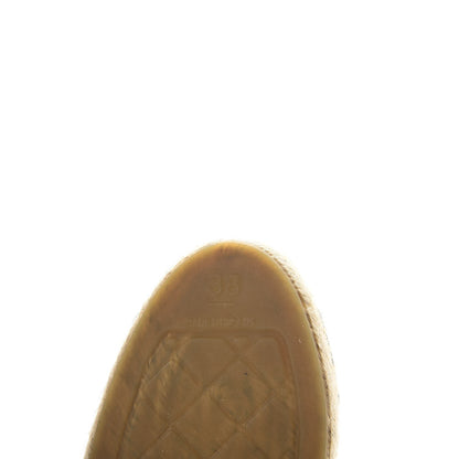 Chanel Metallic Calfskin Grosgrain CC Espadrilles 38 Ivory Black 6 of 10