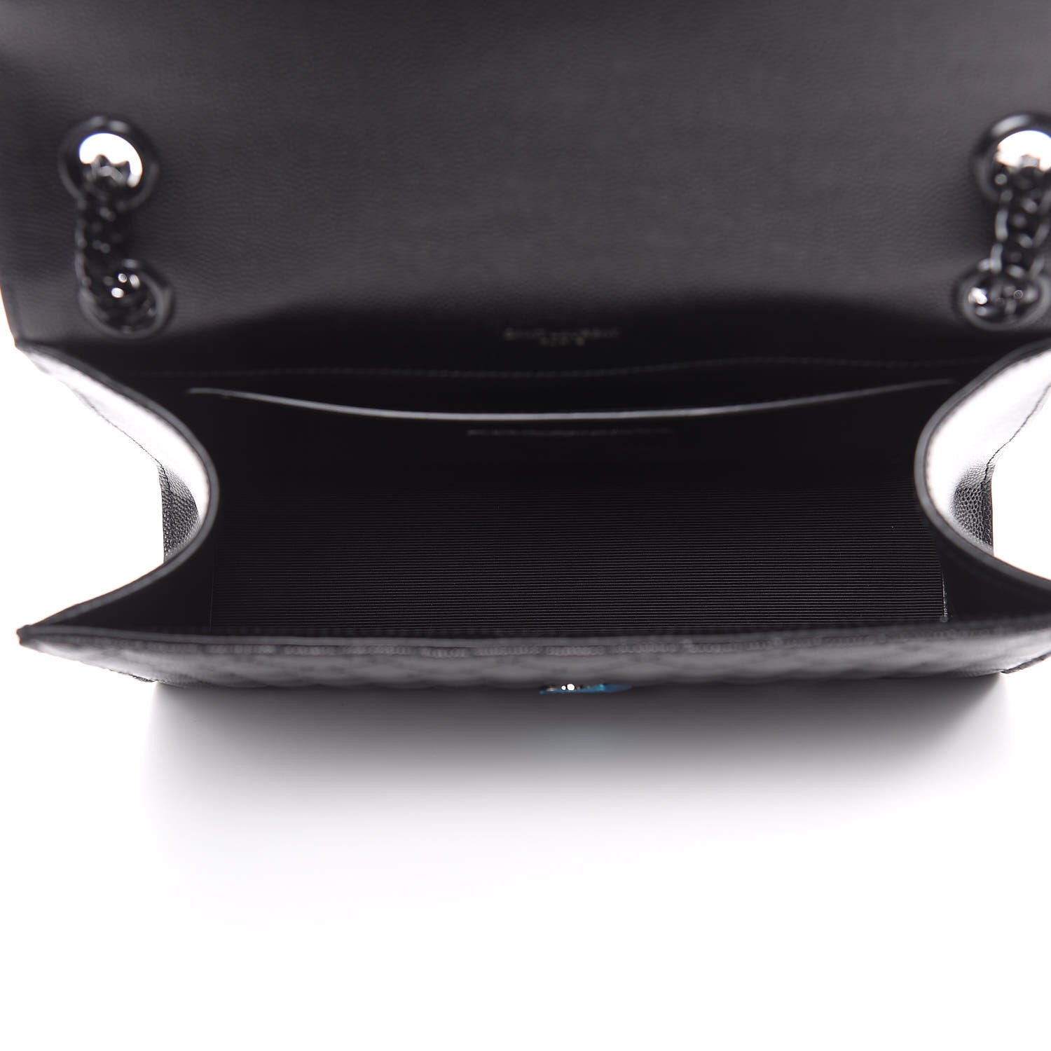 Saint Laurent Grain De Poudre Textured Mixed Matelasse Triquilt Medium Monogram Satchel Black 5 of 9