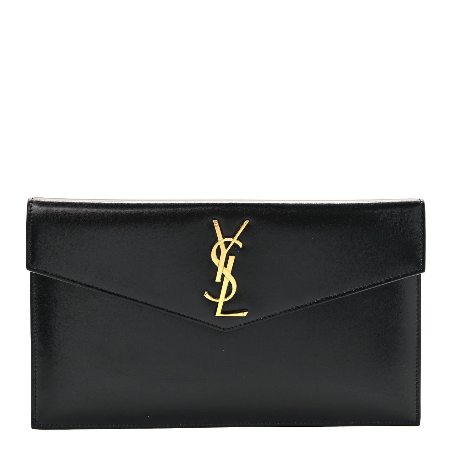Smooth Shiny Calfskin Monogram Uptown Pouch Black