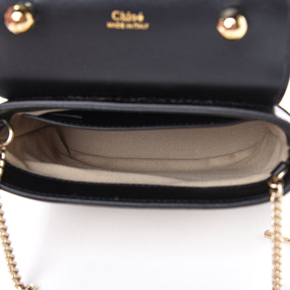 Chloe Metallic Crinkled Lambskin Shiny Calfskin Small Aby Lock Silver Gold 4 of 10