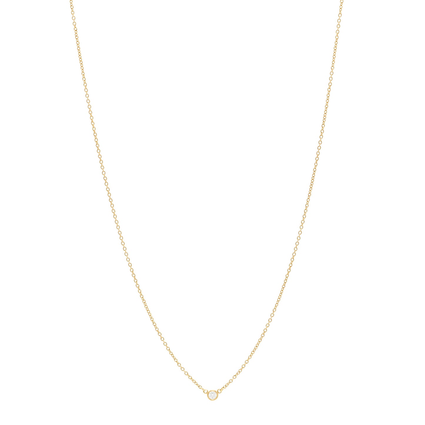 18K Yellow Gold Diamond .05ct Elsa Peretti Diamonds by the Yard Pendant Necklace