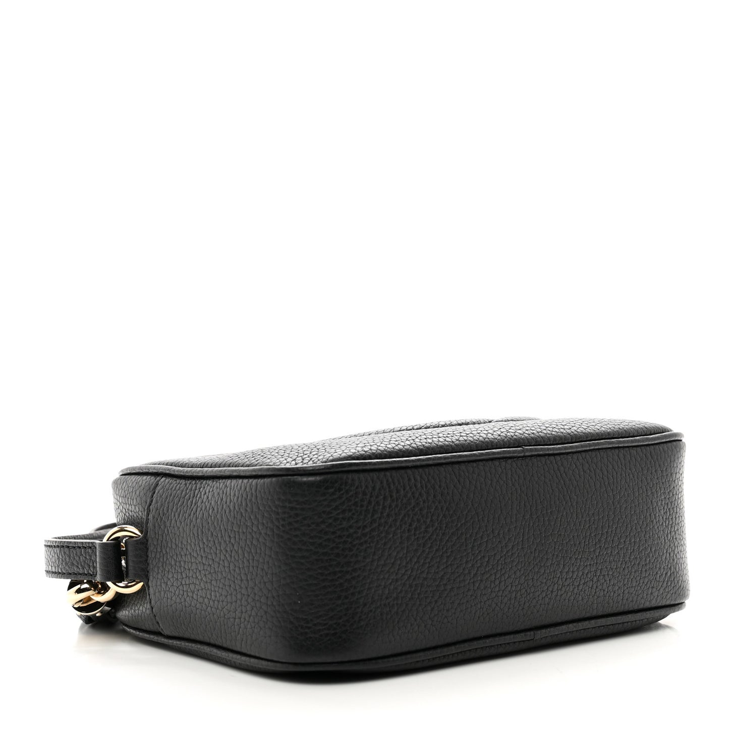 Pebbled Calfskin Small Soho Disco Bag Black