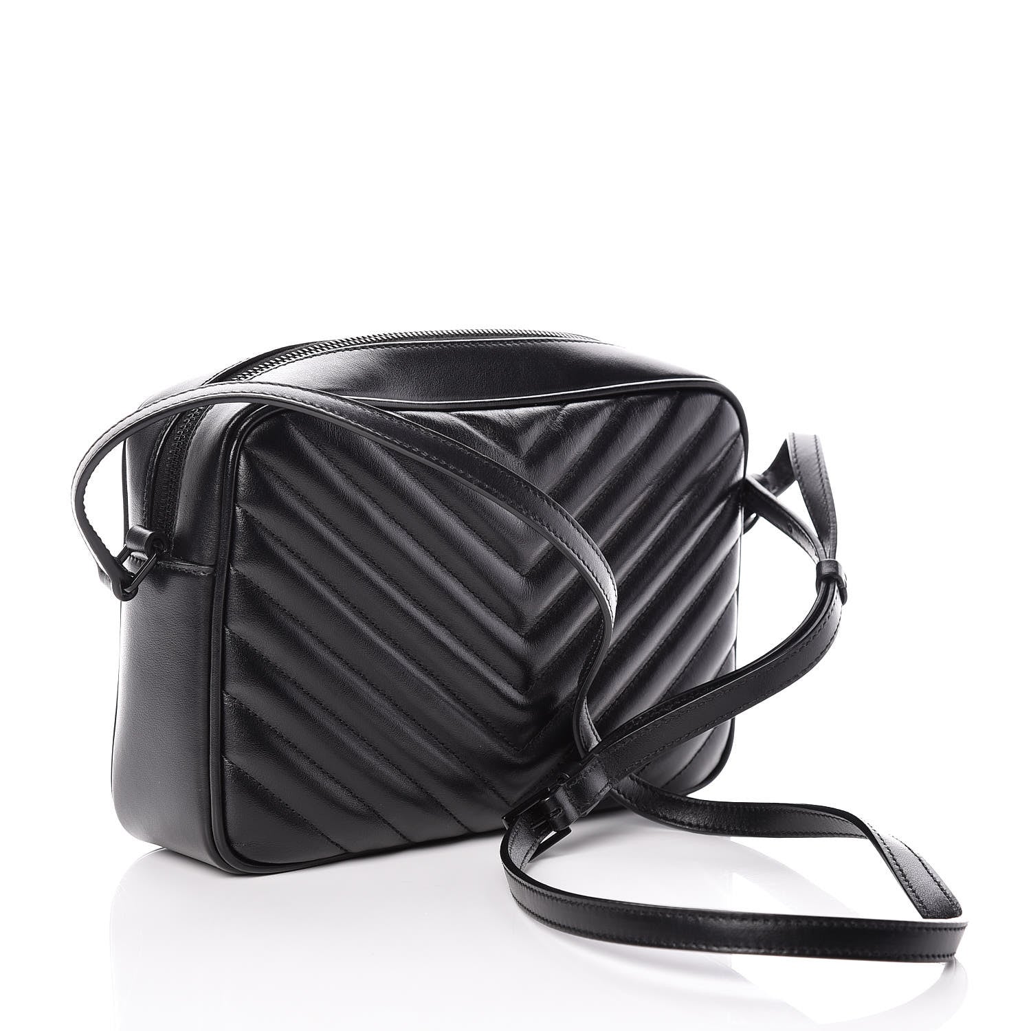Saint Laurent Calfskin Matelasse Monogram Lou Camera Bag Black 3 of 12