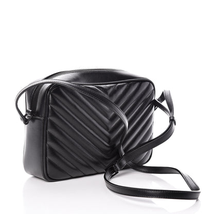 Saint Laurent Calfskin Matelasse Monogram Lou Camera Bag Black 3 of 12