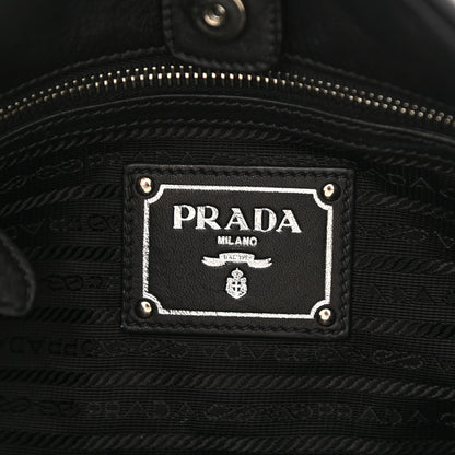 Prada Vitello Daino Side Pocket Hobo Black 5 of 9