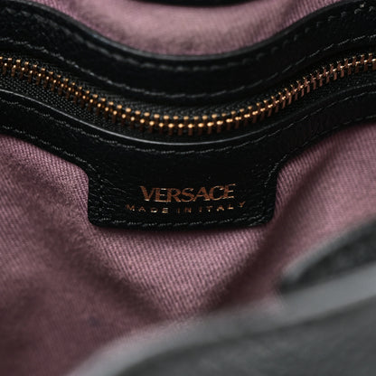 Versace Grained Calfskin La Medusa Bucket Bag Black 6 of 9