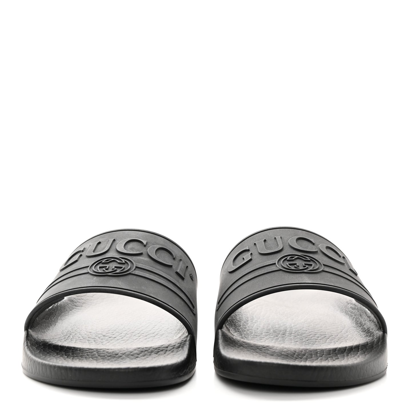 Rubber Logo Stamped Mens Slide Sandals 8 Black