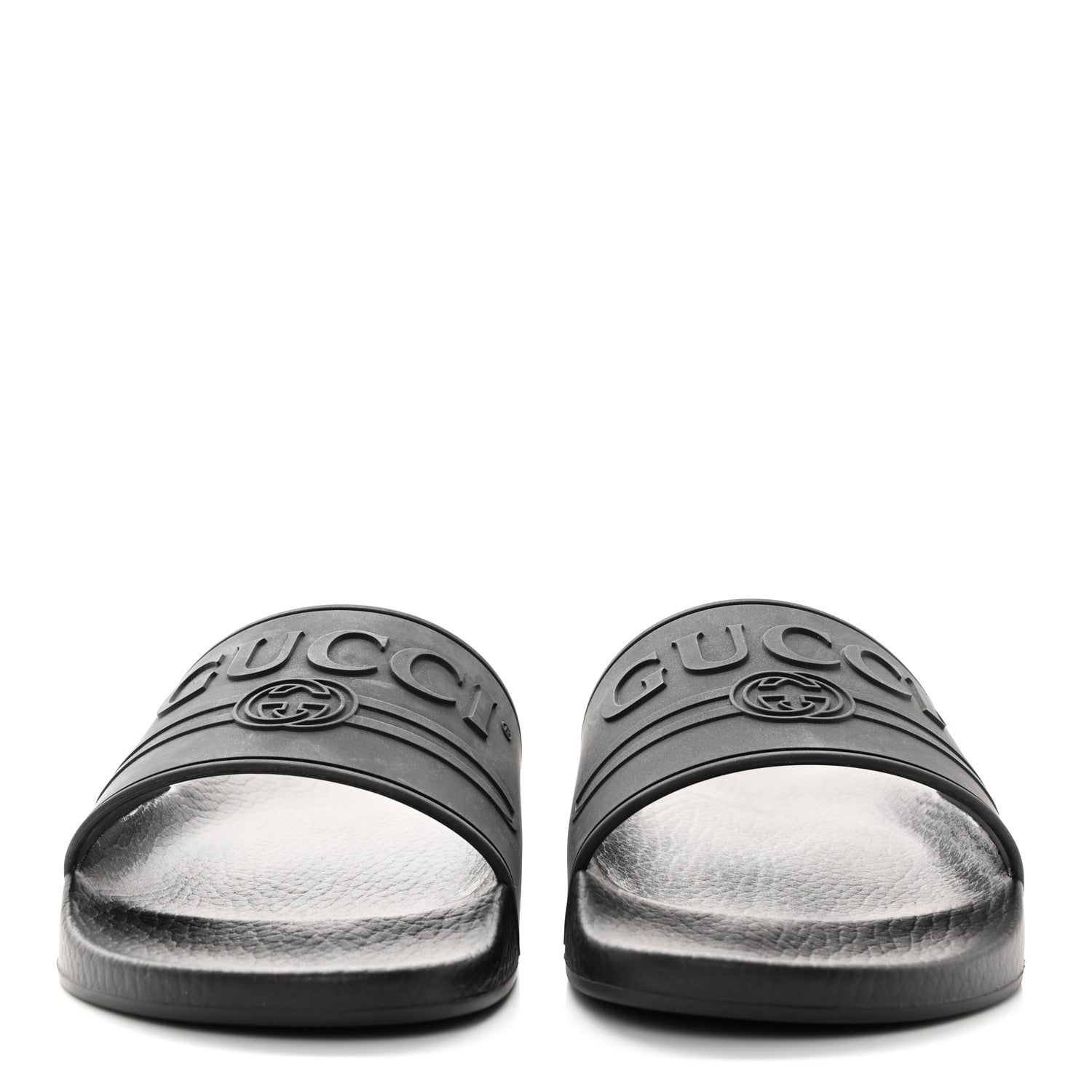 Gucci Rubber Logo Stamped Mens Slide Sandals 8 Black 2 of 13