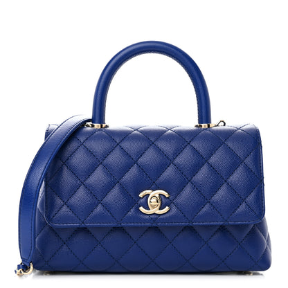 Chanel Caviar Quilted Mini Coco Handle Flap Blue 1 of 10