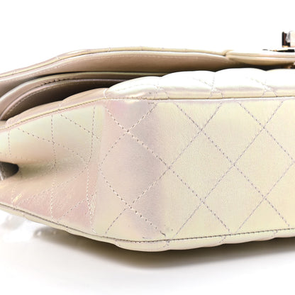 Chanel Iridescent Lambskin Quilted Medium Double Flap Ivory 8 of 9