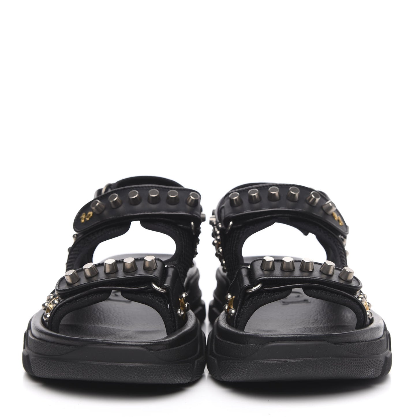 Technical Studded Canvas Calfskincandals 7 Black
