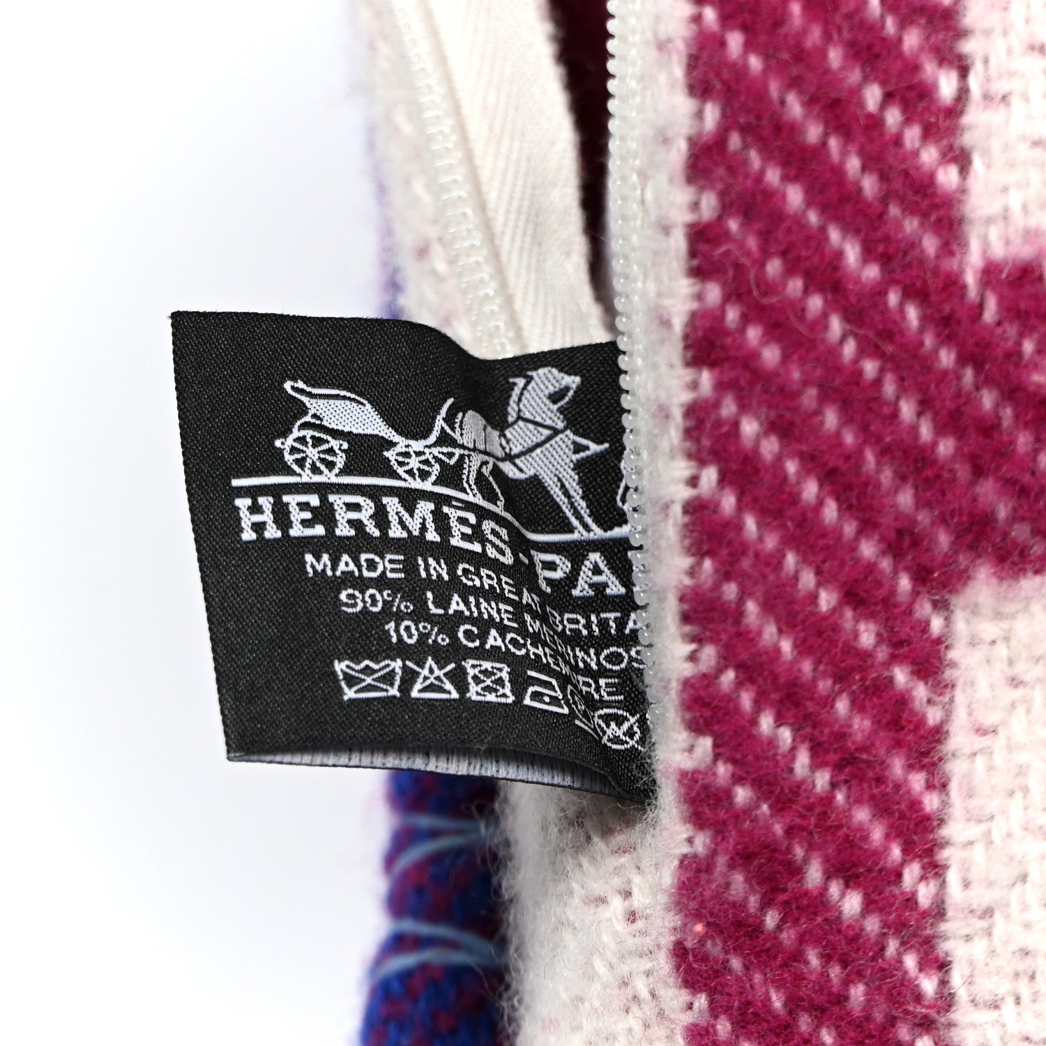 Hermes Wool Cashmere Avalon Vibration Pillow PM Pourpre 1827394