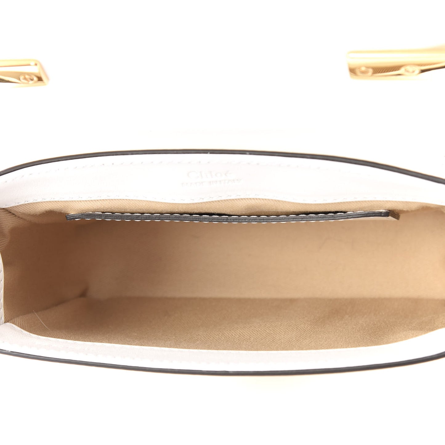 Calfskin Crocodile Embossed Mini C Double Carry Brilliant White