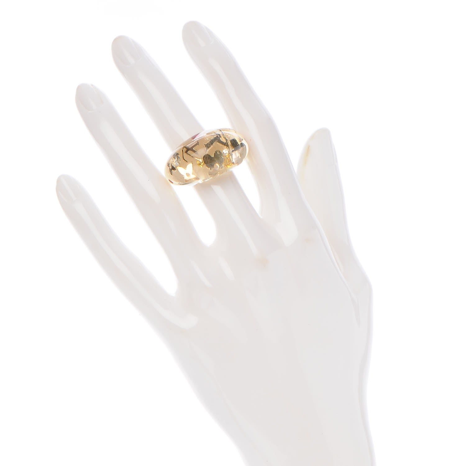 Louis Vuitton Resin Swarovski Crystal Inclusion Ring 5.5 Transparent 2 of 4