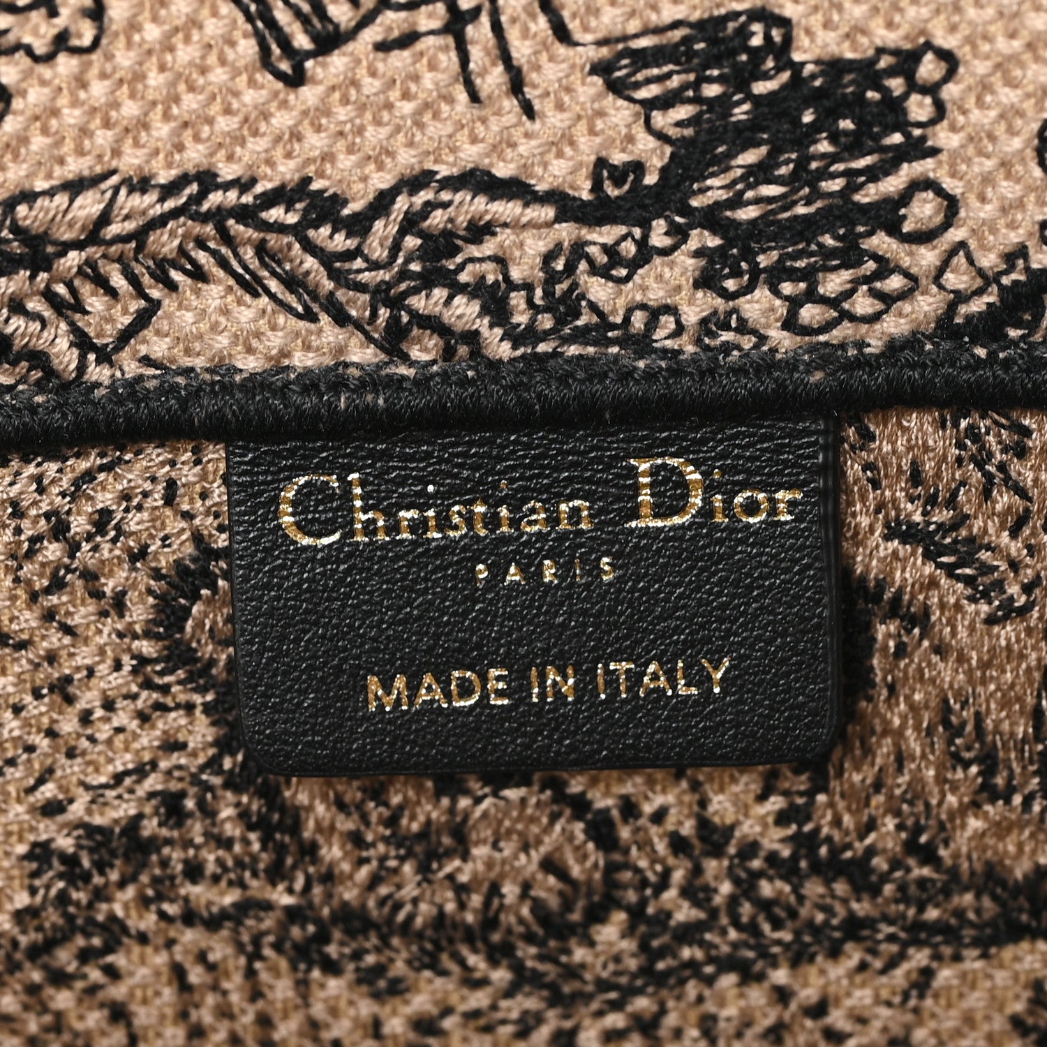 Christian Dior Canvas Embroidered Medium Dioriviera Toile De Jouy Book Tote Black 6 of 12