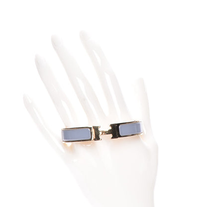 Hermes Enamel Narrow Clic Clac H Bracelet GM Bleu Lin 2 of 7